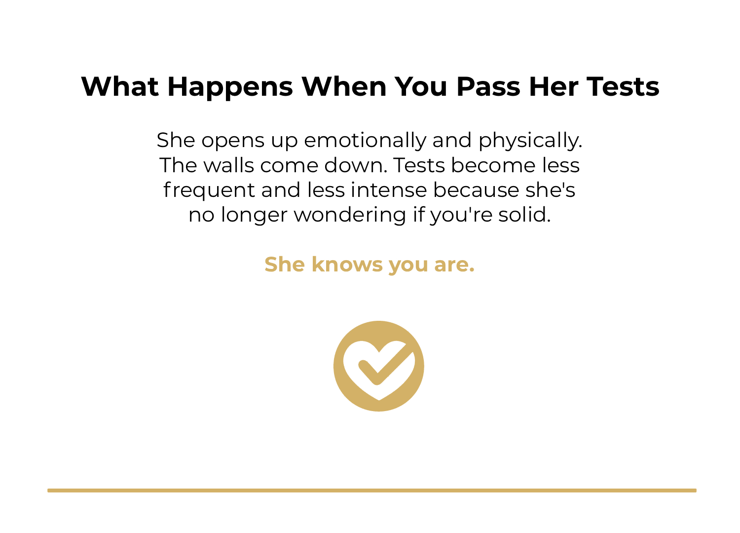 What Happens When You Pass Her Tests