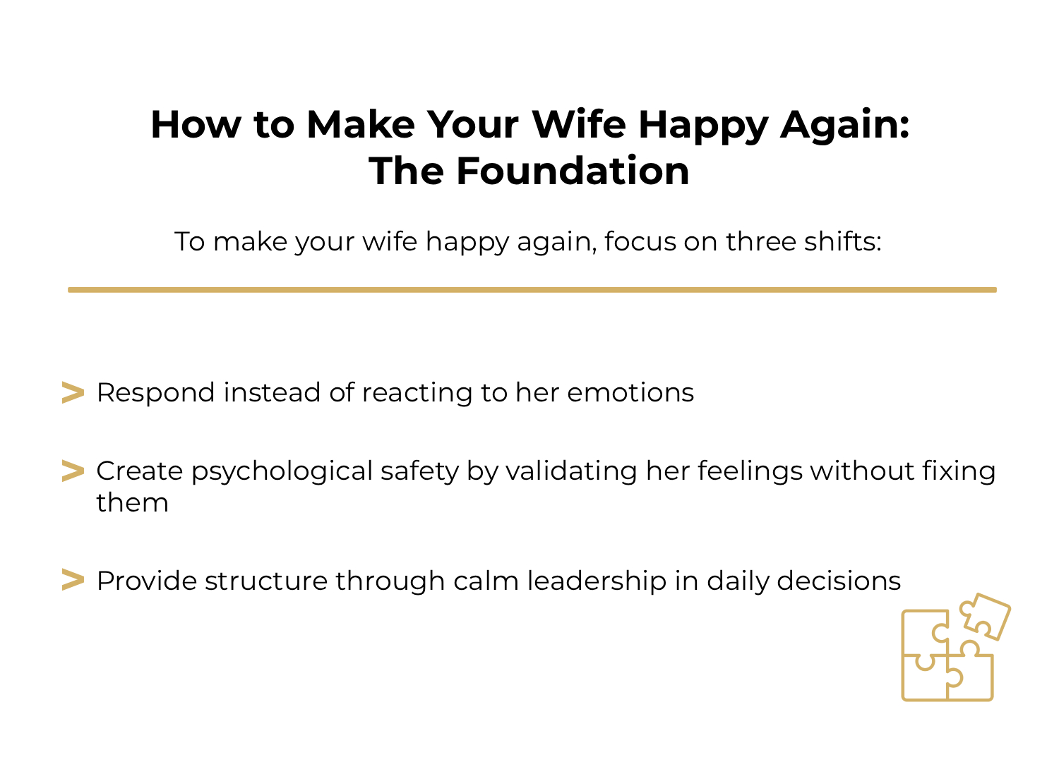 How to Make Your Wife Happy Again